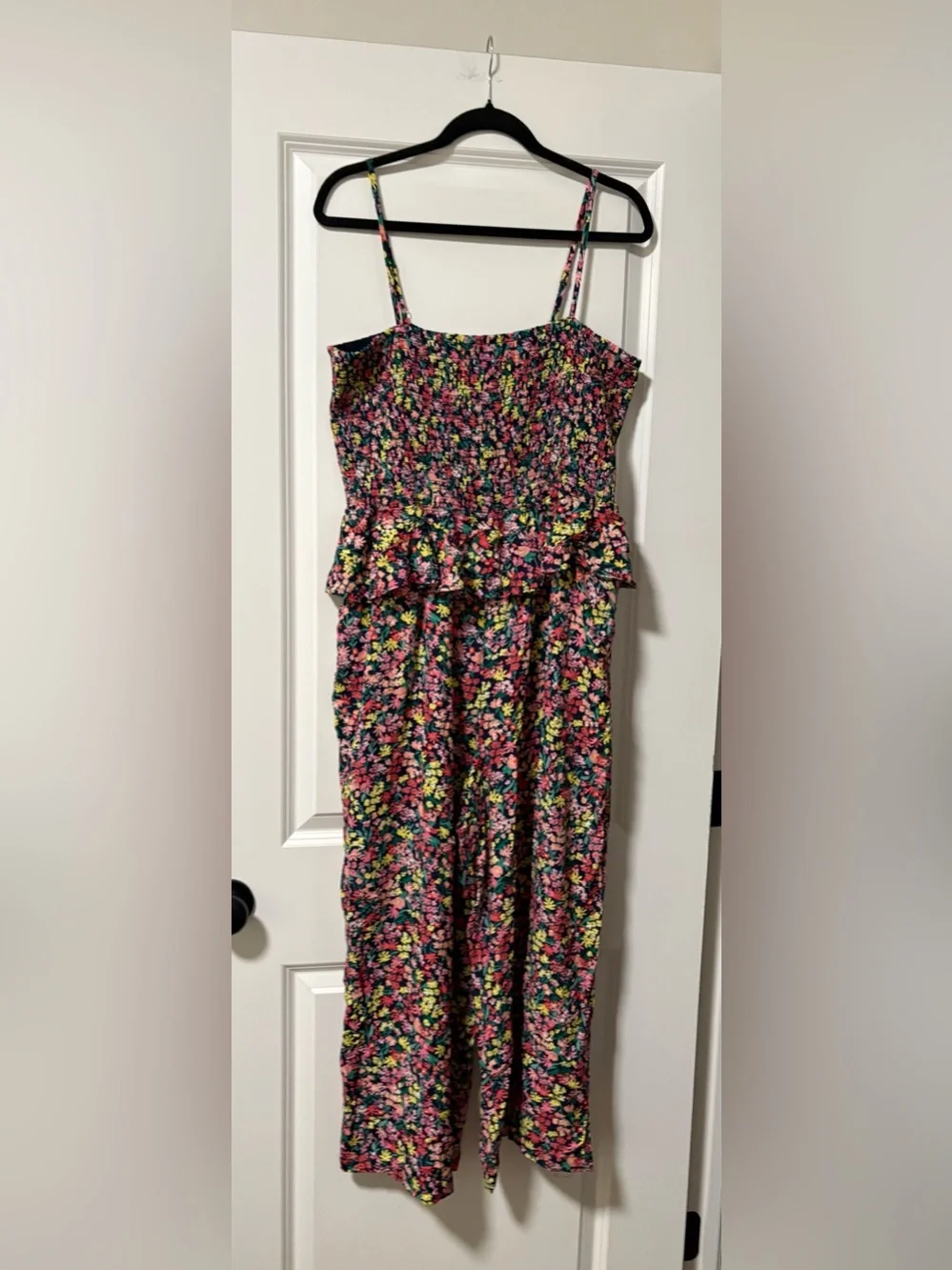 Tommy Hilfiger Strapless Floral Jumpsuit in Pink, Green & Blue